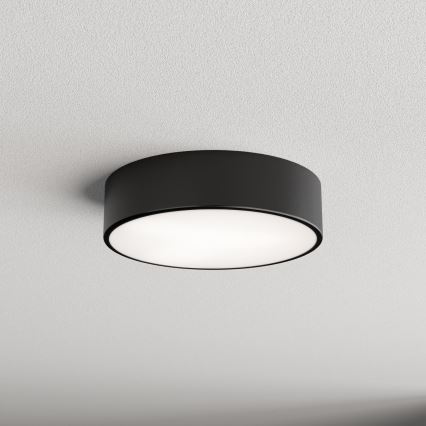 Kúpeľňové stropné svietidlo CLEO so snímačom, 2×E27, 24 W, 230 V, priemer 30 cm, čierne, IP54