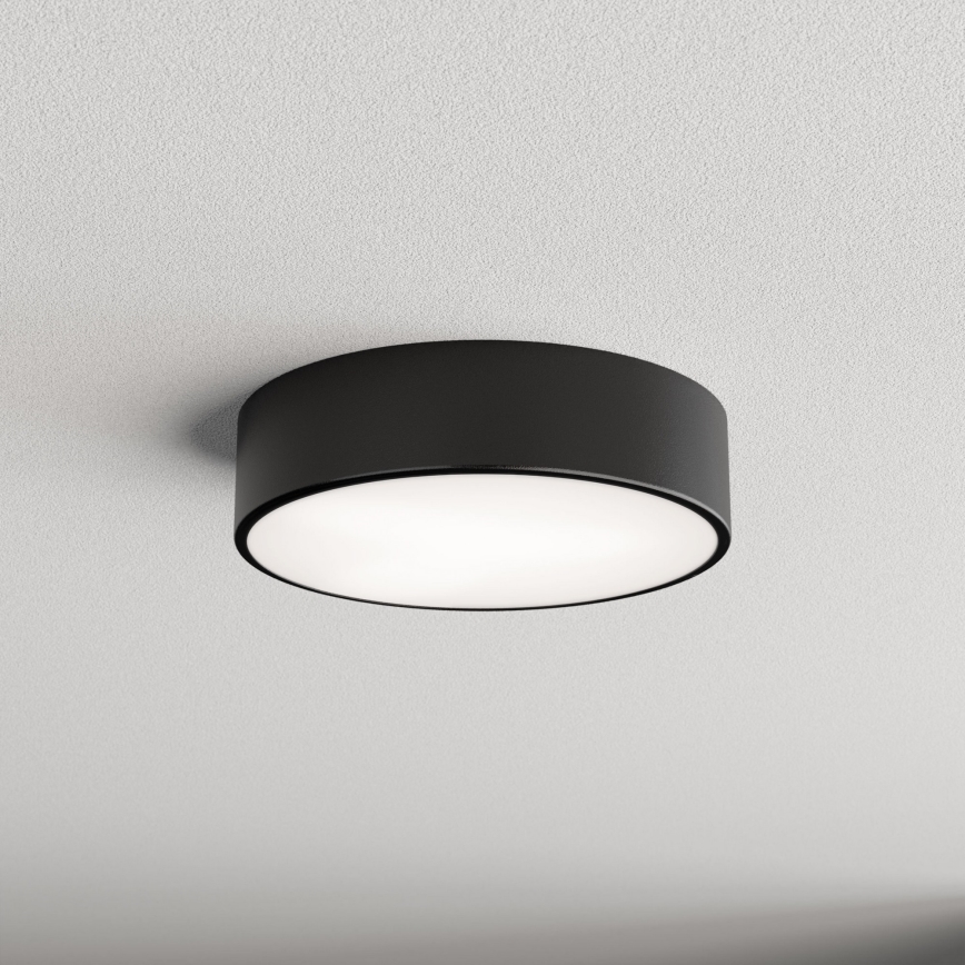 Kúpeľňové stropné svietidlo CLEO so snímačom, 2×E27, 24 W, 230 V, priemer 30 cm, čierne, IP54