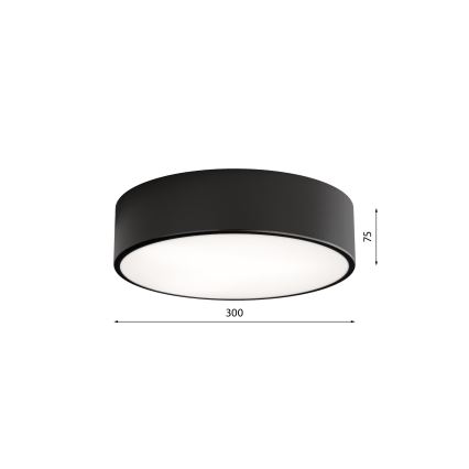 Kúpeľňové stropné svietidlo CLEO so snímačom, 2×E27, 24 W, 230 V, priemer 30 cm, čierne, IP54