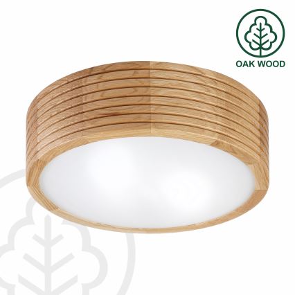 Kúpeľňové stropné svietidlo LINARO 2xE27/15W/230V IP54 dub priemer 27 cm