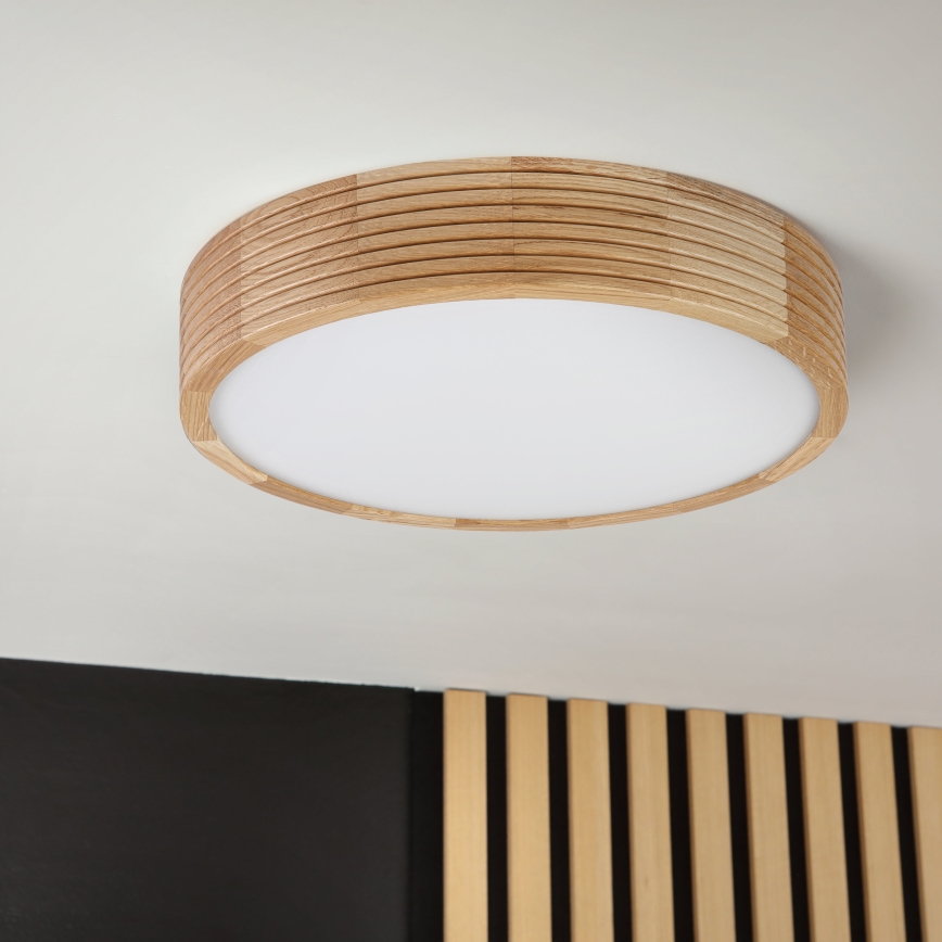 Kúpeľňové stropné svietidlo LINARO 3xE27/15W/230V IP54 dubový, priemer 37 cm