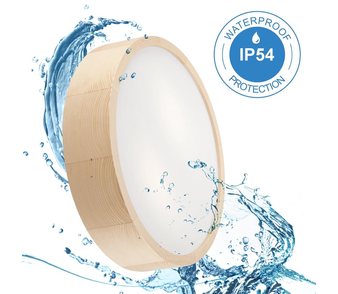 Kúpeľňové stropné svietidlo NATURAL 3xE27/15W/230V IP54 borovica ø 37 cm