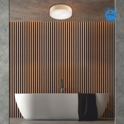 Kúpeľňové stropné svietidlo NATURAL 3xE27/15W/230V IP54 borovica ø 37 cm