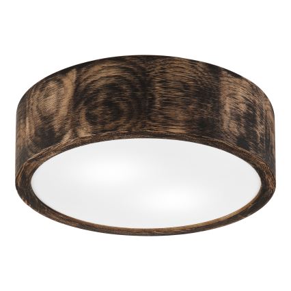 Kúpeľňové stropné svietidlo OAK SMOKY 2xE27/15W/230V IP54 ø 27,5 cm dub/hnedá