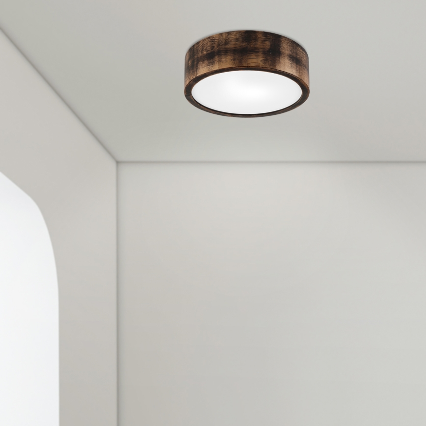 Kúpeľňové stropné svietidlo OAK SMOKY 2xE27/15W/230V IP54 ø 27,5 cm dub/hnedá