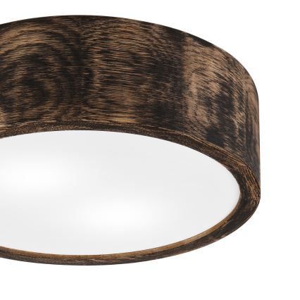 Kúpeľňové stropné svietidlo OAK SMOKY 2xE27/15W/230V IP54 ø 27,5 cm dub/hnedá