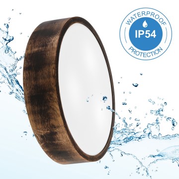 Kúpeľňové stropné svietidlo OAK SMOKY 3xE27/15W/230V IP54 ? 37,5 cm dub/tmavohnedá