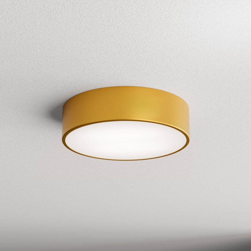 Kúpeľňové stropné svietidlo s pohybovým senzorom CLEO, 2×E27/24 W/230 V, pr. 30 cm, zlaté, IP54