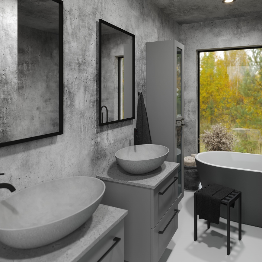 Kúpeľňové zrkadlo BORGSTED 60x80 cm čierne