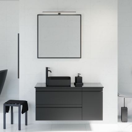 Kúpeľňové zrkadlo BORGSTED 80x80 cm čierne