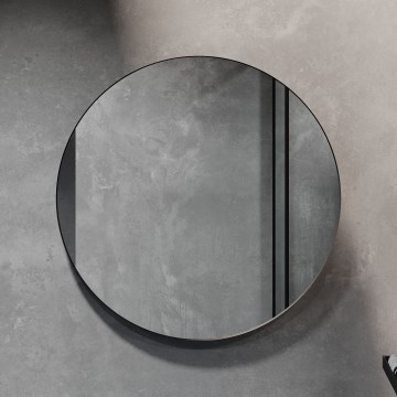 Kúpeľňové zrkadlo BORGSTED pr. 80 cm čierne