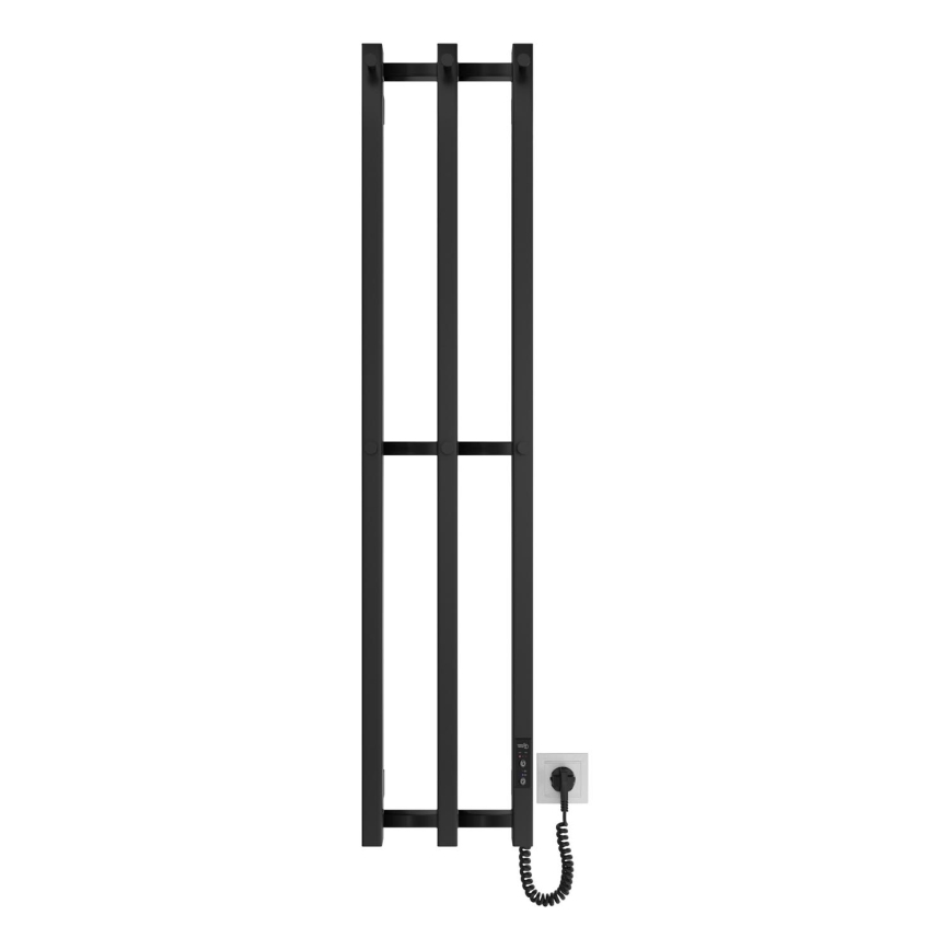 Kúpeľňový radiátor HF SLIM 110W/230V 117x25 cm čierna hranatý