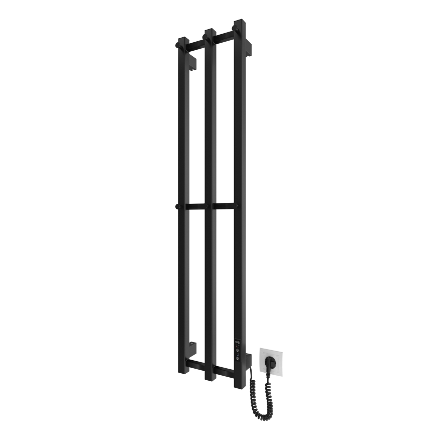 Kúpeľňový radiátor HF SLIM 110W/230V 117x25 cm čierna hranatý
