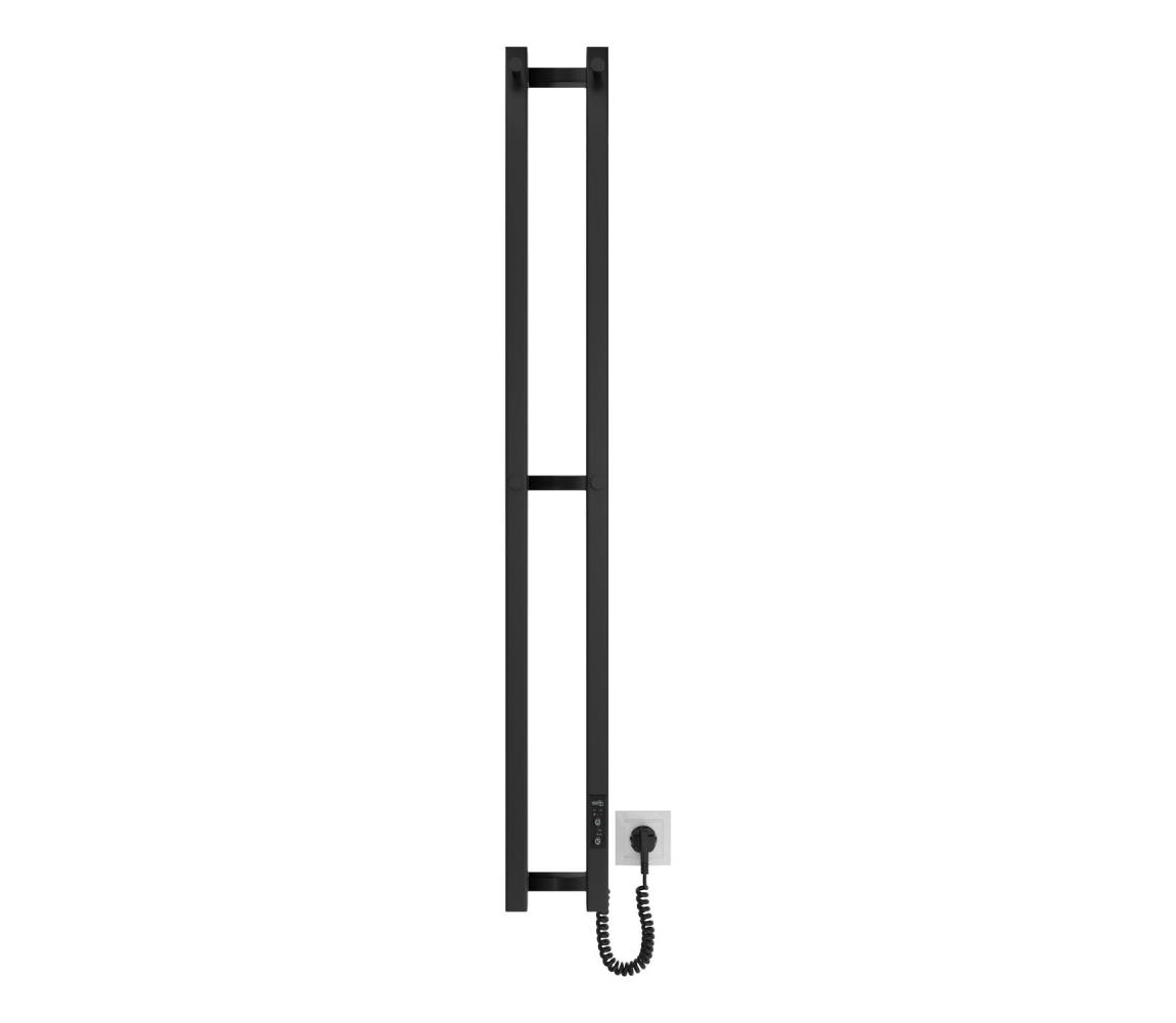 Mario-Radiators Kúpeľňový radiátor HF SLIM 80W/230V 117x14 cm čierny hranatý IP44 3.164.045618.BM