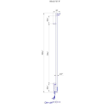 Kúpeľňový radiátor RAY 25W/230V 110x30 cm IP44 nerez/biela