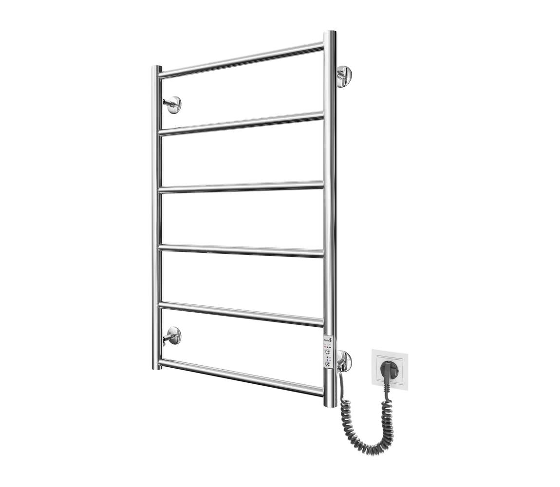 Mario-Radiators Kúpeľňový rebríkový radiátor CLASSIC 110 W/230 V 81x52 cm nerezová oceľ, lesklý chróm, pravé prevedenie 2.3.0703.10.?