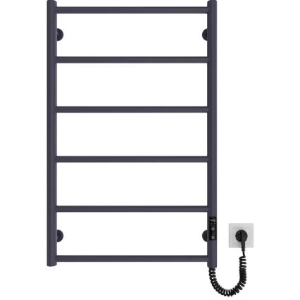 Kúpeľňový rebríkový radiátor CLASSIC 110W/230V 81x52 cm nerez/antracit pravostranné prevedenie