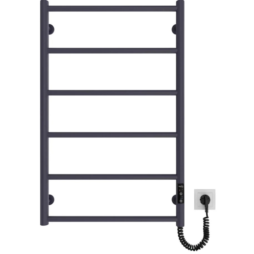 Kúpeľňový rebríkový radiátor CLASSIC 110W/230V 81x52 cm nerez/antracit pravostranné prevedenie