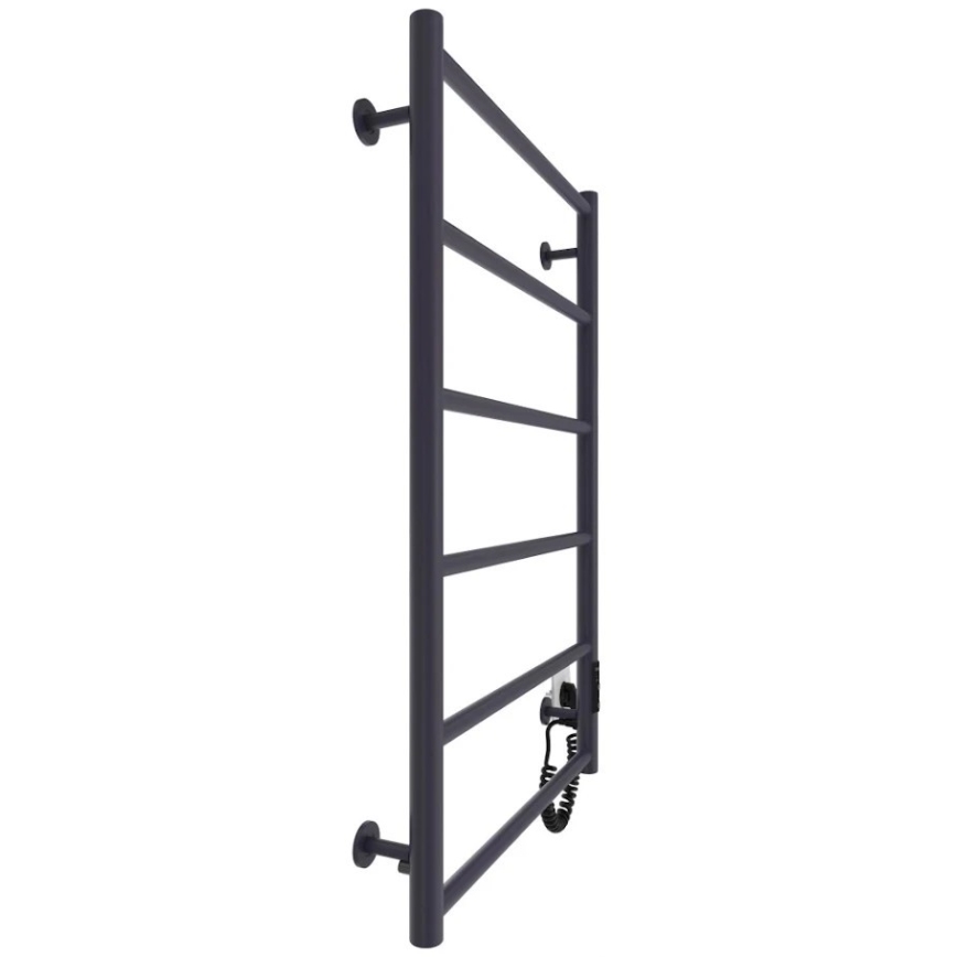 Kúpeľňový rebríkový radiátor CLASSIC 110W/230V 81x52 cm nerez/antracit pravostranné prevedenie