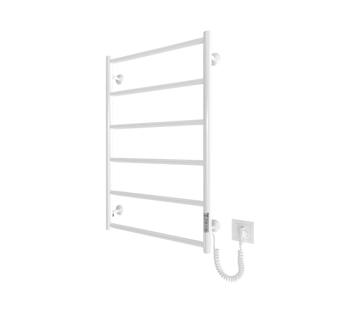Mario-Radiators Kúpeľňový rebríkový radiátor CLASSIC 110W/230V 81x52 cm nerez/biely pravý 2.3.0703.10.WM