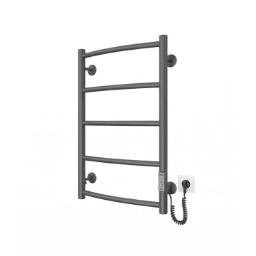 Kúpeľňový rebríkový radiátor CLASSIC 65W/230V 65x43 cm nerez/antracit pravý