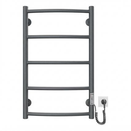 Kúpeľňový rebríkový radiátor CLASSIC 65W/230V 65x43 cm nerez/antracit pravý