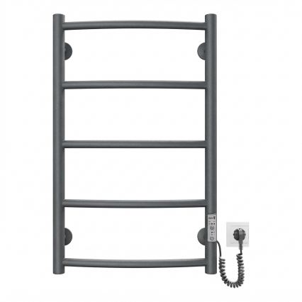 Kúpeľňový rebríkový radiátor CLASSIC 65W/230V 66x42 cm nerez/antracit pravý