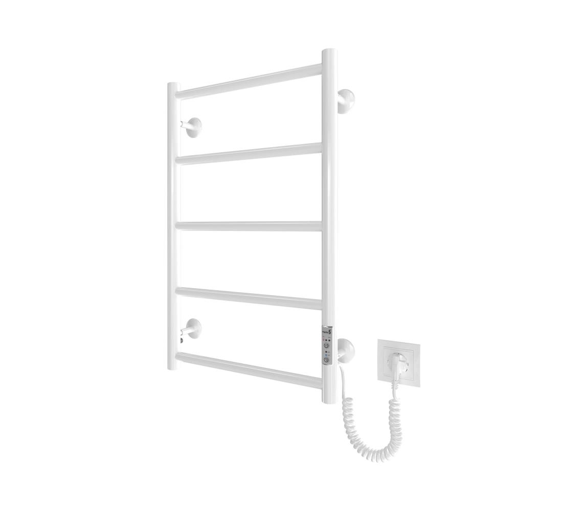 Mario-Radiators Kúpeľňový rebríkový radiátor CLASSIC 65W/230V 66x42 cm nerez/biela pravá 2.3.0700.10.WM