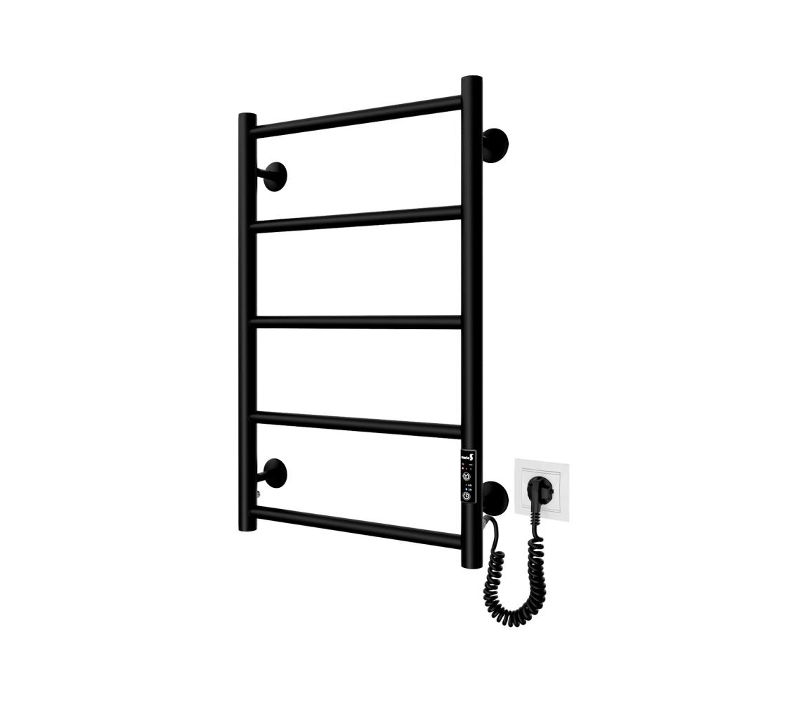 Mario-Radiators Kúpeľňový rebríkový radiátor CLASSIC 65W/230V 66x42 cm nerez/čierna pravostranné prevedenie 2.3.0700.10.BM