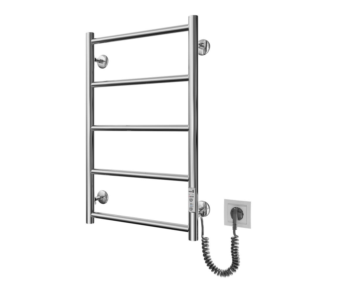 Mario-Radiators Kúpeľňový rebríkový radiátor CLASSIC 65W/230V 66x42 cm nerez/lesklý chróm pravý 2.3.0700.10.P