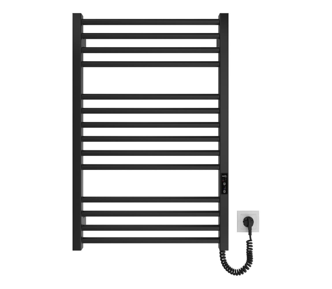 Mario-Radiators Kúpeľňový rebríkový radiátor HF DERBY 170W/230V 77x53 cm čierny IP44 6.1.0402.06.BM