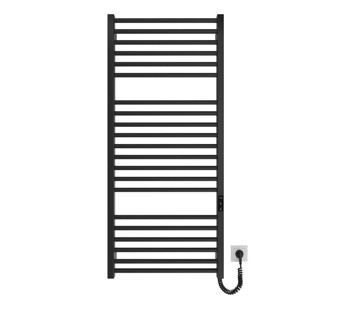 Mario-Radiators Kúpeľňový rebríkový radiátor HF DERBY 255W/230V 117x53 cm čierna 6.1.0404.06.BM