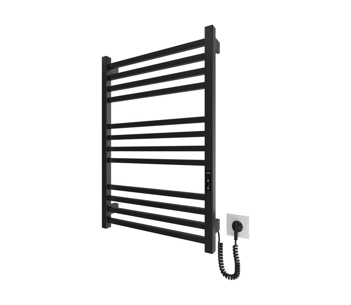 Mario-Radiators Kúpeľňový rebríkový radiátor HF LONDON 165W/230V 77x53 cm čierny pravý 6.1.0102.06.BM