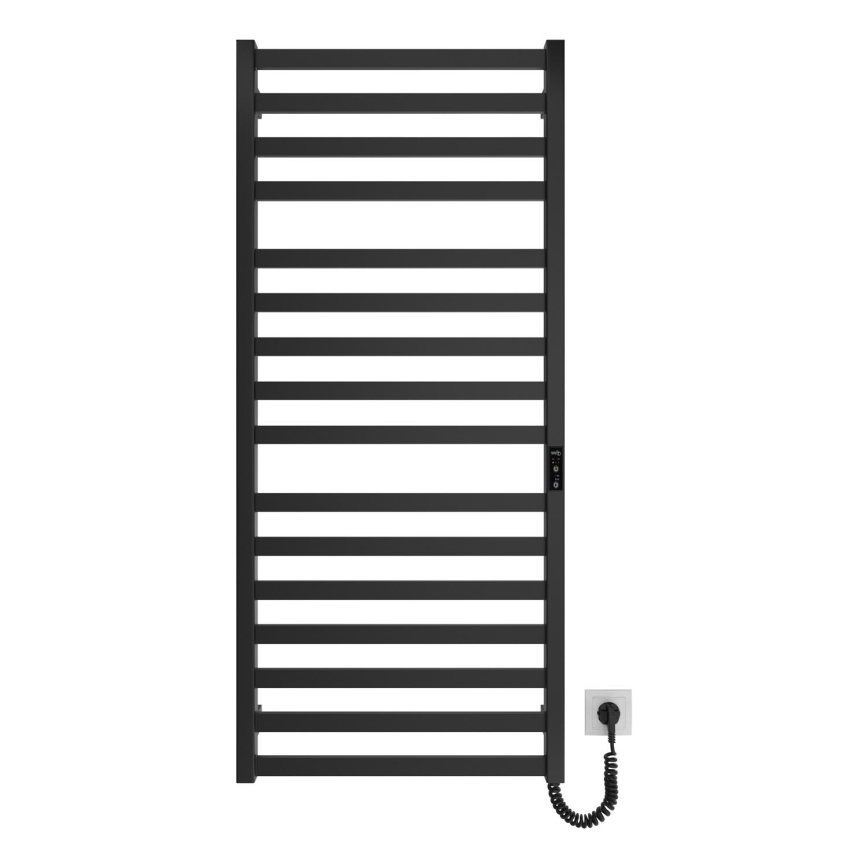 Kúpeľňový rebríkový radiátor HF OXFORD 255W/230V 117x53 cm čierna