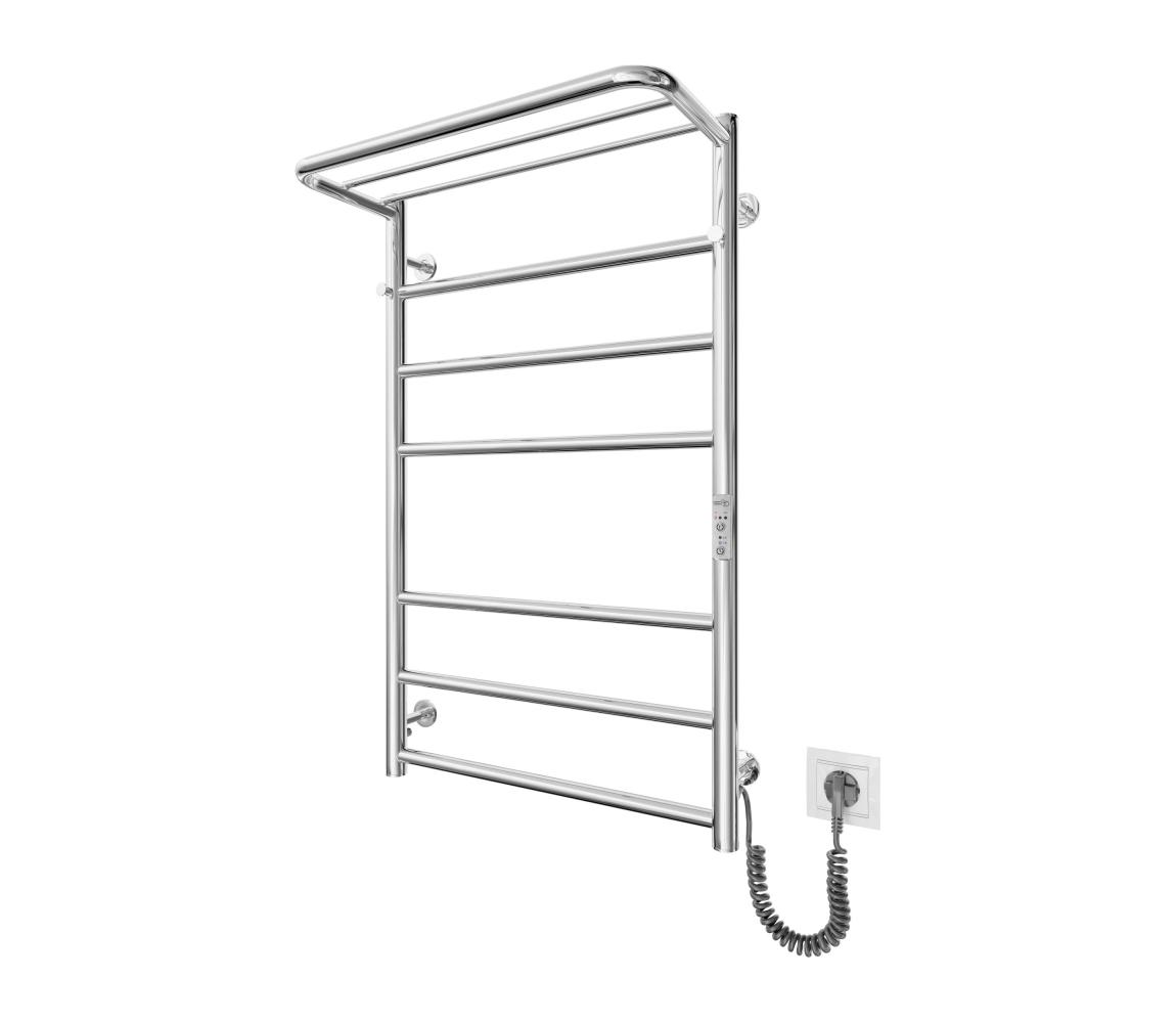 Mario-Radiators Kúpeľňový rebríkový radiátor HOME 95W/230V 77x53 cm nerez/chróm pravý 2.3.8600.10.P
