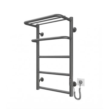 Kúpeľňový rebríkový radiátor HOTEL 75W/230V 65x43 cm nerez/antracit pravý