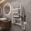 Kúpeľňový rebríkový radiátor HOTEL 75W/230V 66x42 cm nerez/biela pravá