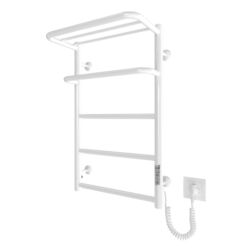 Kúpeľňový rebríkový radiátor HOTEL 75W/230V 66x42 cm nerez/biela pravá