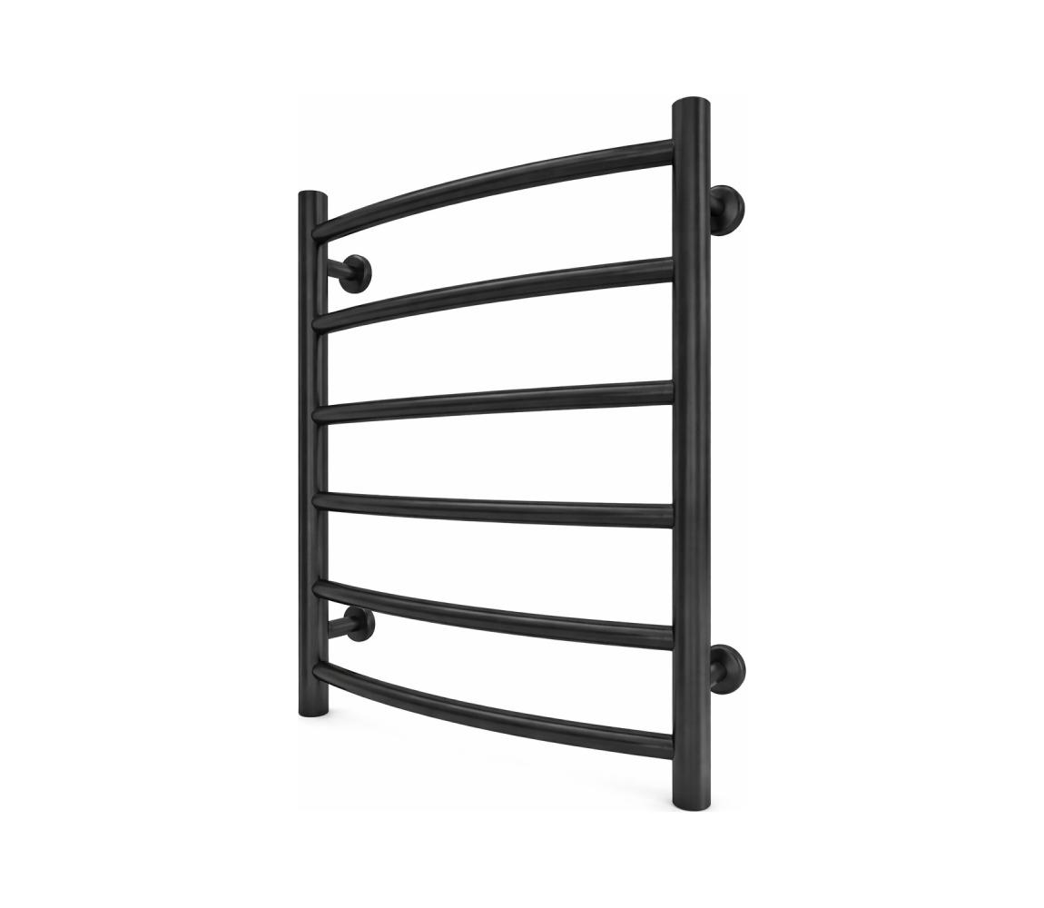 Mario-Radiators Kúpeľňový rebríkový radiátor INOX CLASSIC 120W/230V 57x43 cm nerez/čierna 1.4.048767.BM
