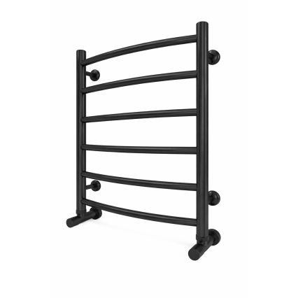 Kúpeľňový rebríkový radiátor INOX CLASSIC 120W/230V 57x43 cm nerez/čierna