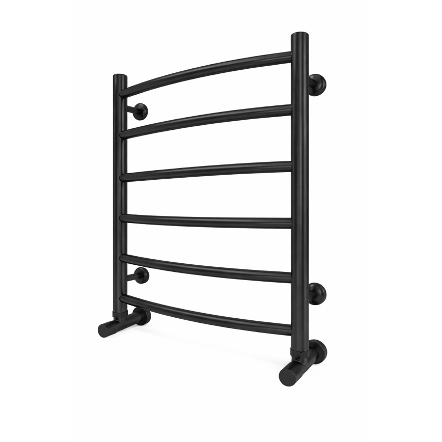 Kúpeľňový rebríkový radiátor INOX CLASSIC 120W/230V 57x43 cm nerez/čierna