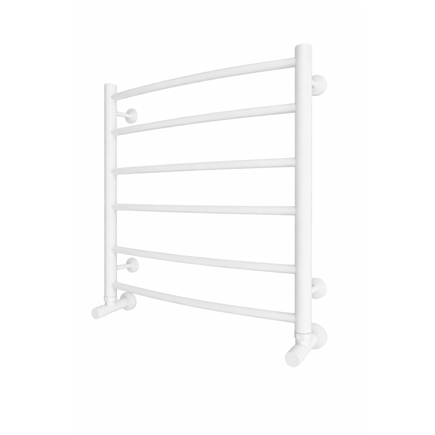 Kúpeľňový rebríkový radiátor INOX CLASSIC 122W/230V 57x53 cm nerez/biela