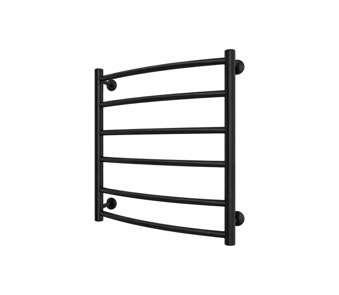 Mario-Radiators Kúpeľňový rebríkový radiátor INOX CLASSIC 122W/230V 57x53 cm nerez/čierna 1.4.048768.BM