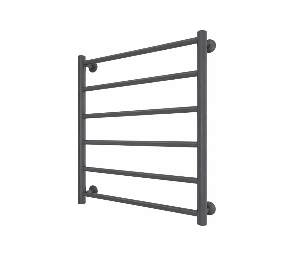 Mario-Radiators Kúpeľňový rebríkový radiátor INOX FLAT 122W/230V 57x43 cm nerez/antracit 1.4.048081.GR