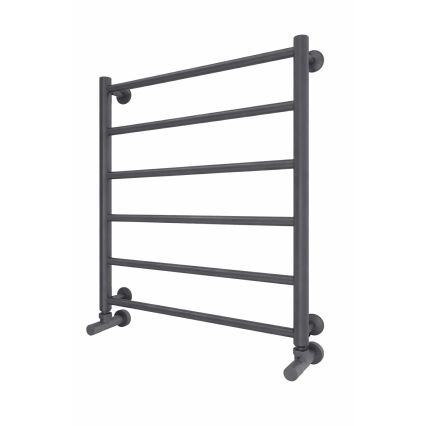 Kúpeľňový rebríkový radiátor INOX FLAT 122W/230V 57x43 cm nerez/antracit