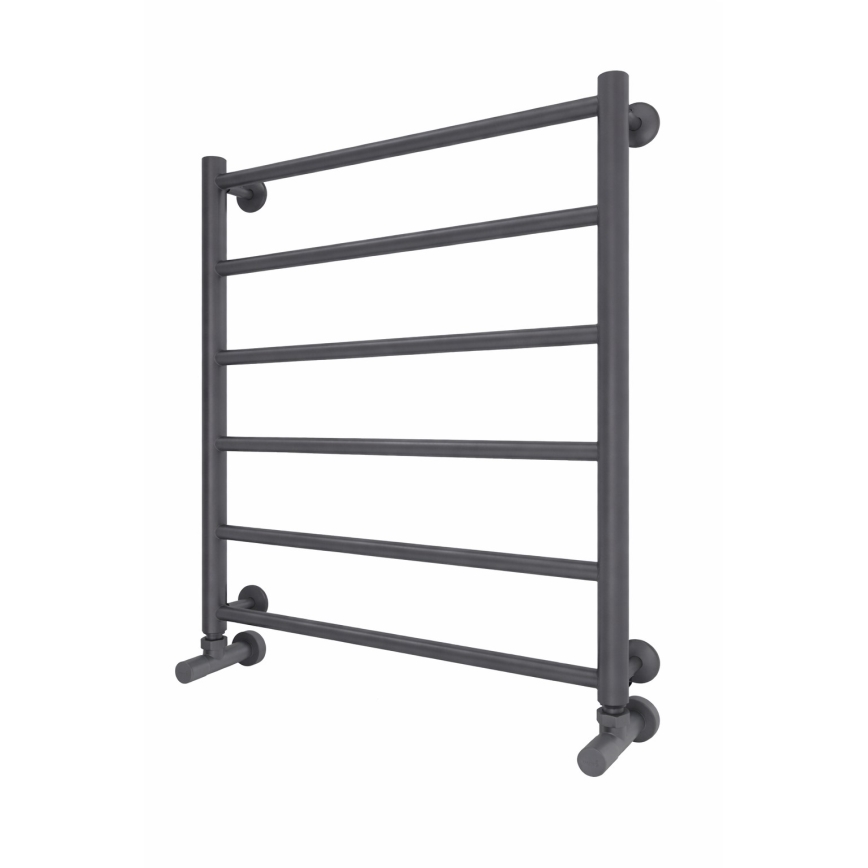 Kúpeľňový rebríkový radiátor INOX FLAT 122W/230V 57x43 cm nerez/antracit