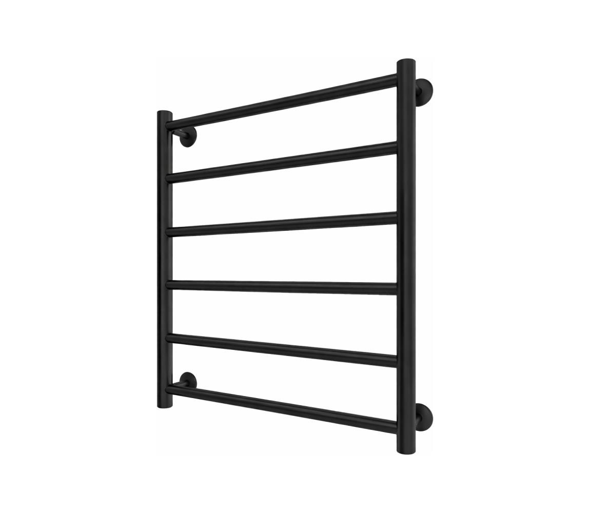 Mario-Radiators Kúpeľňový rebríkový radiátor INOX FLAT 122W/230V 57x43 cm nerez/čierny 1.075.048777.BM