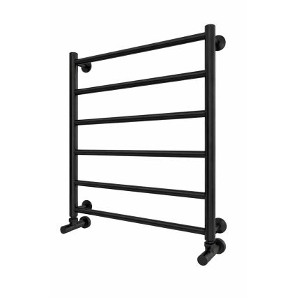 Kúpeľňový rebríkový radiátor INOX FLAT 122W/230V 57x43 cm nerez/čierny