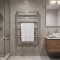 Kúpeľňový rebríkový radiátor INOX FLAT 122W/230V 57x43 cm nerezová oceľ/lesklý chróm