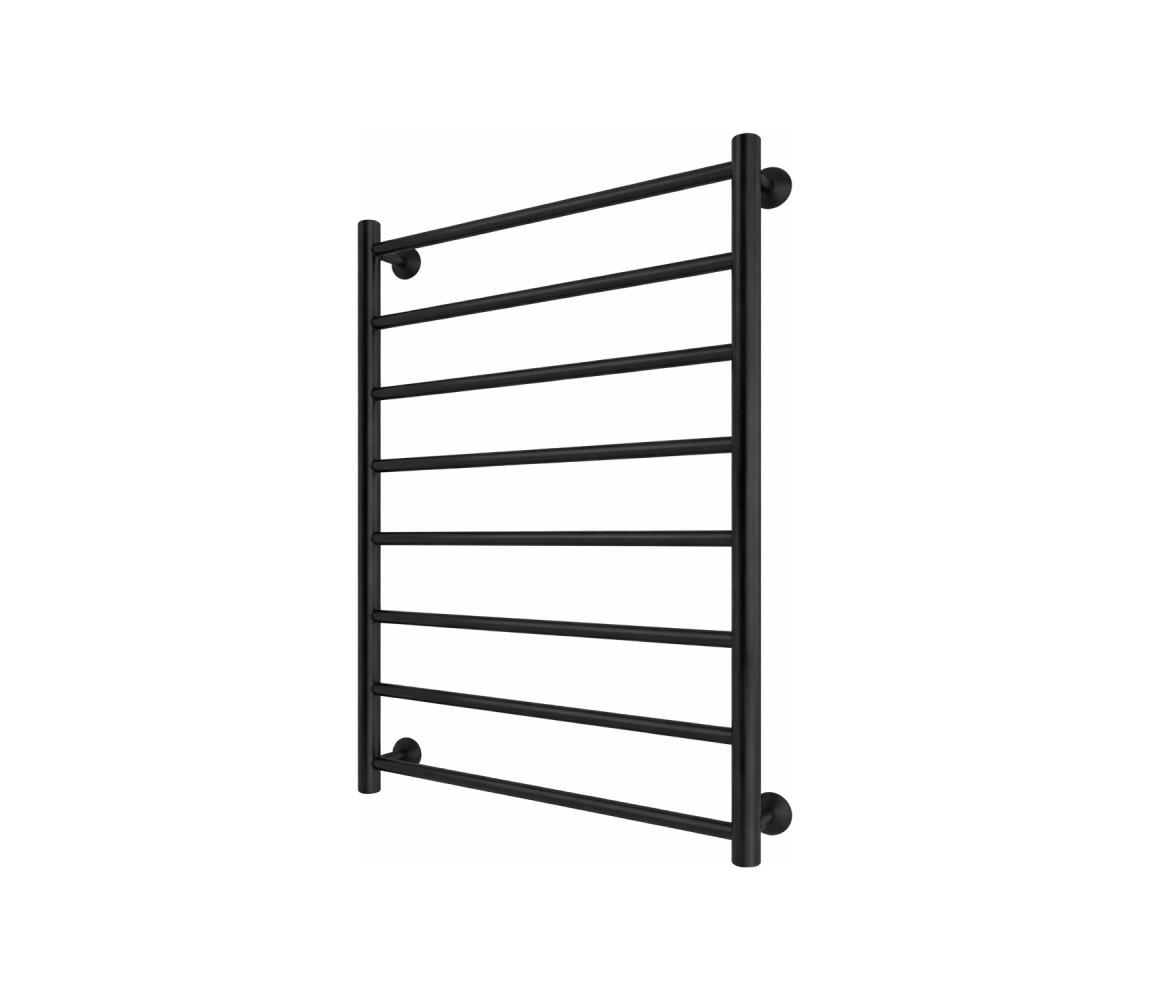 Mario-Radiators Kúpeľňový rebríkový radiátor INOX FLAT 163W/230V 77x53 cm nerez/čierna 1.075.048779.BM